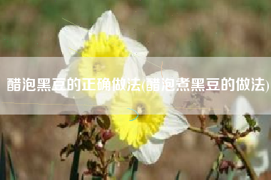 醋泡黑豆的正确做法(醋泡煮黑豆的做法)
