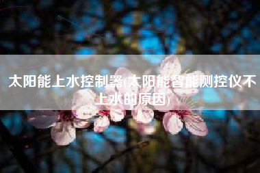 太阳能上水控制器(太阳能智能测控仪不上水的原因)