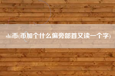 shi币(币加个什么偏旁部首又读一个字)