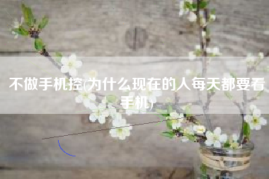 不做手机控(为什么现在的人每天都要看手机)