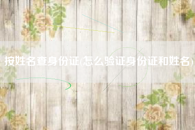 按姓名查身份证(怎么验证身份证和姓名)