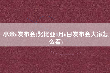 小米6发布会(努比亚4月6日发布会大家怎么看)