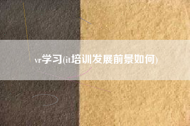 vr学习(it培训发展前景如何)