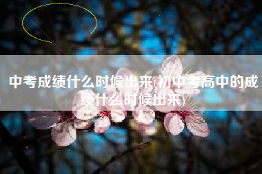 中考成绩什么时候出来(初中考高中的成绩什么时候出来)