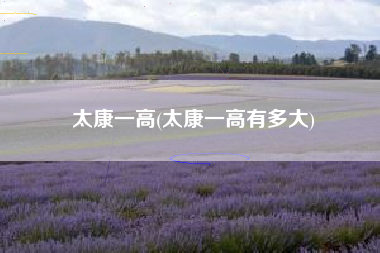 太康一高(太康一高有多大)
