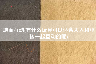 地面互动(有什么玩具可以适合大人和小孩一起互动的呢)
