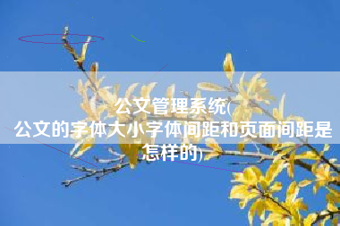 公文管理系统(
公文的字体大小字体间距和页面间距是怎样的) 公文管理系统(
公文的字体大小字体间距和页面间距是怎样的)