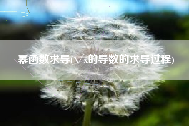 幂函数求导(√x的导数的求导过程)