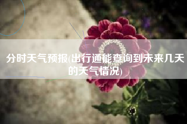 分时天气预报(出行通能查询到未来几天的天气情况)