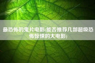 最恐怖的鬼片电影(能否推荐几部超级恐怖惊悚的大电影)