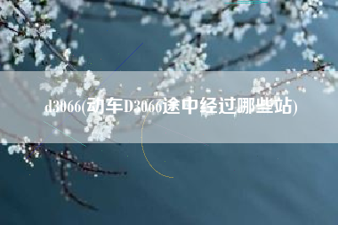 d3066(动车D3066途中经过哪些站)