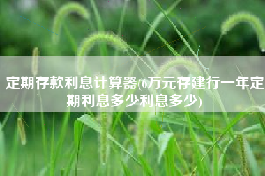 定期存款利息计算器(6万元存建行一年定期利息多少利息多少)