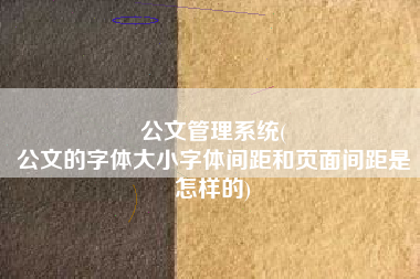 公文管理系统(
公文的字体大小字体间距和页面间距是怎样的) 公文管理系统(
公文的字体大小字体间距和页面间距是怎样的)
