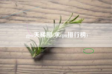 gpu天梯图(求cpu排行榜)