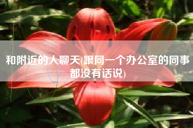 和附近的人聊天(跟同一个办公室的同事都没有话说)