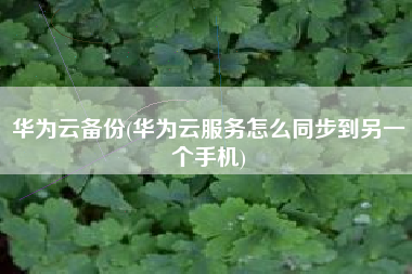 华为云备份(华为云服务怎么同步到另一个手机)