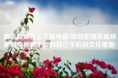 腾讯视频怎么下载电影(如何把腾讯视频里的电视剧下载到自己手机的文件里面)
