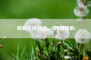 破解无线网络(wifi如何破解)
