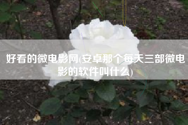 好看的微电影网(安卓那个每天三部微电影的软件叫什么)