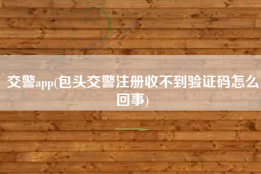 交警app(包头交警注册收不到验证码怎么回事)