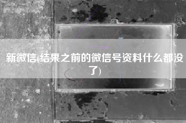 新微信(结果之前的微信号资料什么都没了)