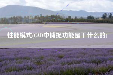性能模式(CAD中捕捉功能是干什么的)