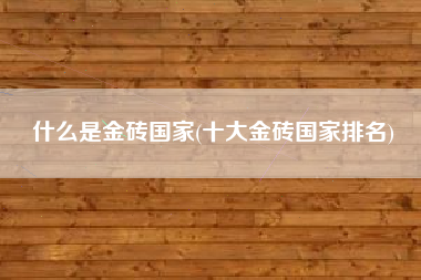 什么是金砖国家(十大金砖国家排名)
