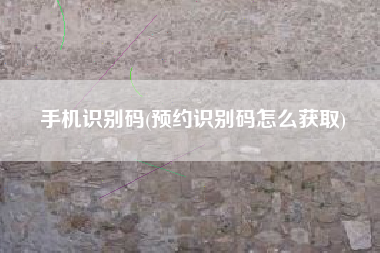 手机识别码(预约识别码怎么获取)