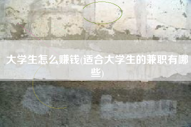 大学生怎么赚钱(适合大学生的兼职有哪些)
