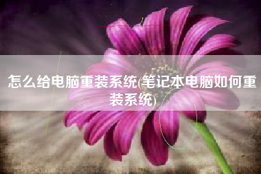 怎么给电脑重装系统(笔记本电脑如何重装系统)