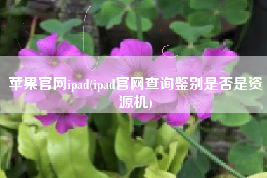 苹果官网ipad(ipad官网查询鉴别是否是资源机)