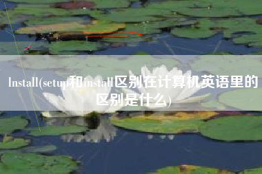 lnstall(setup和install区别在计算机英语里的区别是什么)