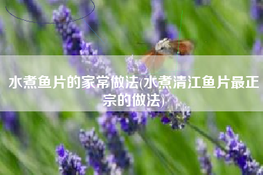 水煮鱼片的家常做法(水煮清江鱼片最正宗的做法)