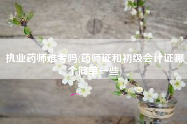 执业药师难考吗(药师证和初级会计证哪个简单一些)