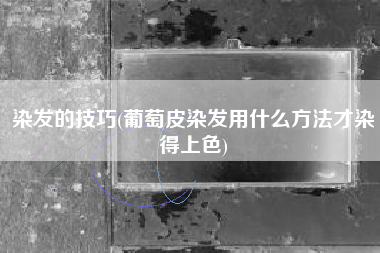 染发的技巧(葡萄皮染发用什么方法才染得上色)