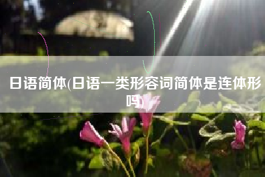日语简体(日语一类形容词简体是连体形吗)