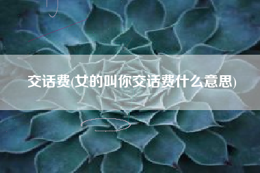 交话费(女的叫你交话费什么意思)
