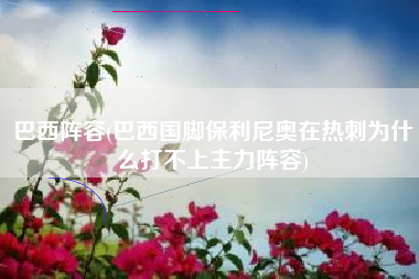 巴西阵容(巴西国脚保利尼奥在热刺为什么打不上主力阵容)
