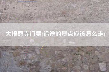 大报恩寺门票(沿途的景点应该怎么走)