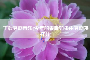 下载豆瓣音乐(今年的春晚如果由豆瓣来打分)