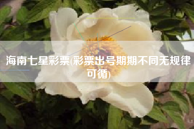 海南七星彩票(彩票出号期期不同无规律可循)
