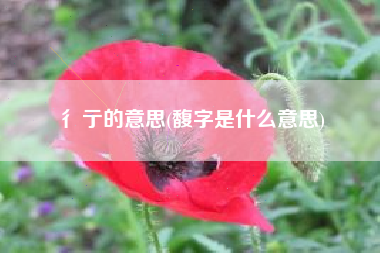 彳亍的意思(馥字是什么意思)