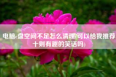 电脑c盘空间不足怎么清理(可以给我推荐十则有趣的笑话吗)