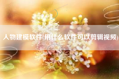 人物建模软件(用什么软件可以剪辑视频)