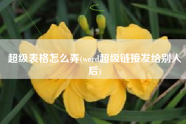 超级表格怎么弄(word超级链接发给别人后)