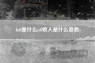 bdf是什么(df收入是什么意思)