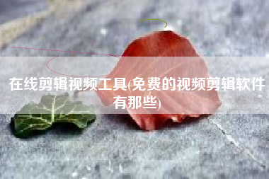 在线剪辑视频工具(免费的视频剪辑软件有那些)
