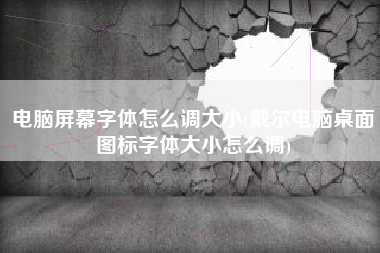 电脑屏幕字体怎么调大小(戴尔电脑桌面图标字体大小怎么调)