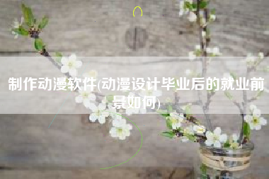 制作动漫软件(动漫设计毕业后的就业前景如何)