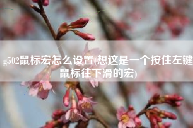 g502鼠标宏怎么设置(想这是一个按住左键鼠标往下滑的宏)